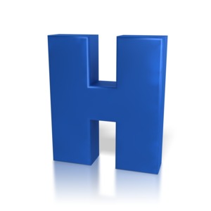 A piece of clipart with a blue H