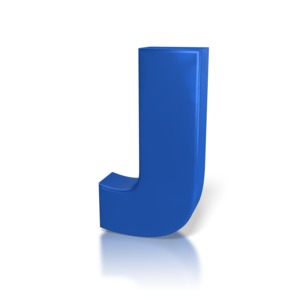 A piece of clipart with a blue J.