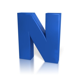 A piece of clipart with a blue N