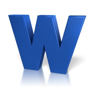 A piece of clipart with a blue W
