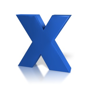 A piece of clipart with a blue X