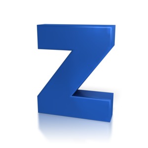 A piece of clipart with a blue Z