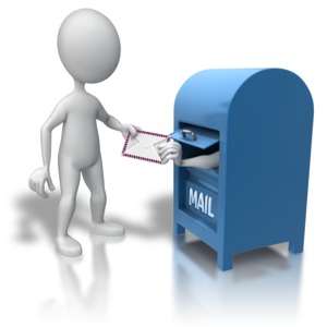An image of a hand coming from a mailbox grabbing a letter from a stick figure.