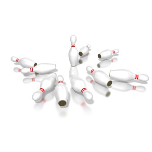 In this clipart piece it shows all the pins knocked down except for one left standing