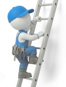 Download this Presentation Clipart to enhance your construction-themed presentations with a carpenter climbing a ladder.