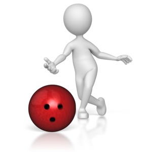 A stick figure just threw his ball down the lane.