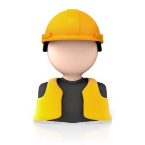 An icon for a construction worker or to indicate construction or safety.
