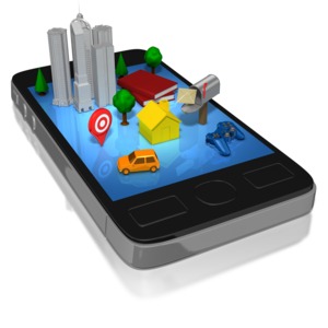 A collection of different choices appear on the surface of a smart phone. This clip-art can represent a person social life with technology.