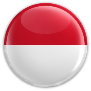 An image of the Indonesia&#039;s flag on a badge.