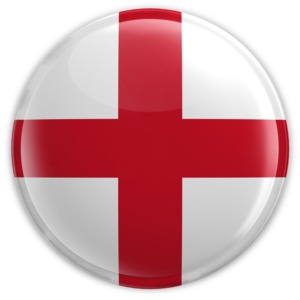 An image of England&#039;s flag on a badge.
