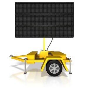 This clip art image shows a blank digital construction sign. &lt;br&gt;&lt;br&gt; *Tip*  In PowerPoint you can add a shape and resize it to fit in the tiles of the blank sign to create words. 