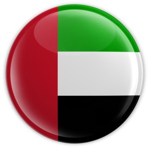 An image of United Arab Emirates&#039; flag on a badge.