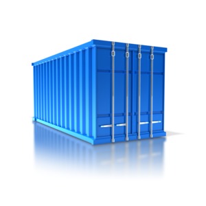 A single closed cargo or freight container.