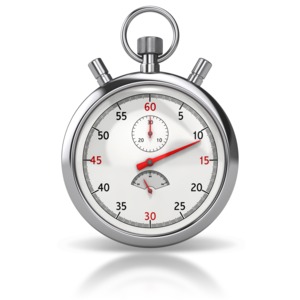 An image of the front of a stopwatch.