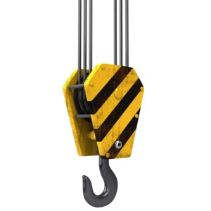 An image of a construction hook and pulley.
