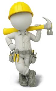 Download this Presentation Clipart of a construction worker to enhance your presentation design with construction themes.