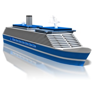 A large cruise ship.