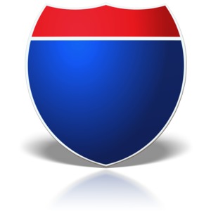 A blank interstate sign.