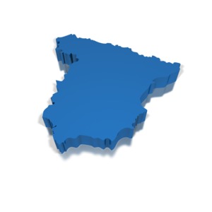 A 3-D perspective of Spain.