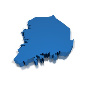 A 3-D perspective of South Korea.