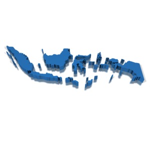 A 3-D perspective of Indonesia