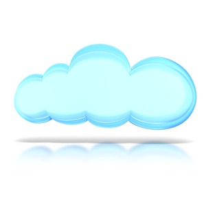 This clip art image shows a stylized could which represents cloud computing.