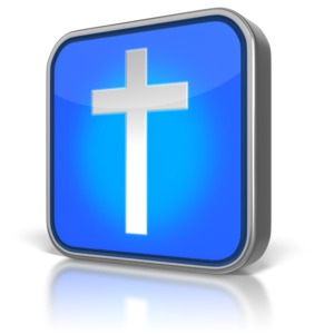 This clip art shows an app icon with a cross in the middle.