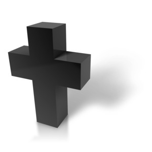 An image of a modern black cross.
