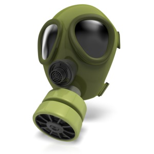 An image of a protective radiation gas mask.
