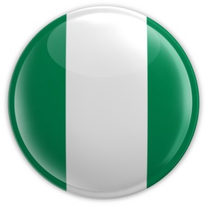 An image of  Nigeria&#039;s flag on a badge.