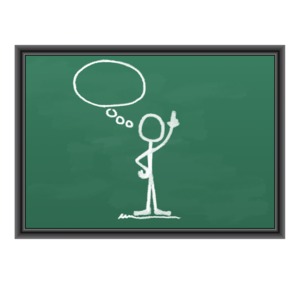 Stick Figure At Chalk Board  Great PowerPoint ClipArt for
