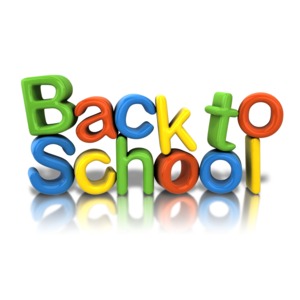 A colorful letter arrangement of the word &quot;Back to School.&quot;