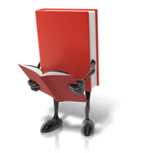 An image of a book reading a book.