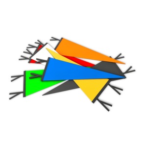 A group of sports pennants.