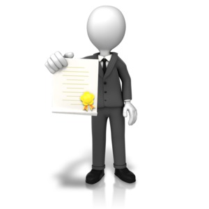 An image of a male in a suit holding an award/certificate.