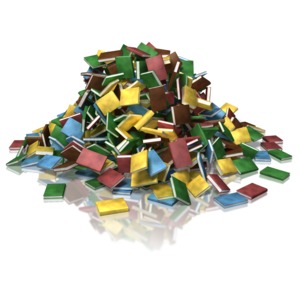 A large pile of assorted books.