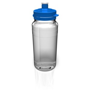 A refillable water container for drinking.