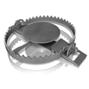 A steel trap for catching large creatures.