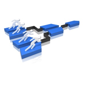 This clip art shows a sports competition bracket with for athletes at the starting seeds.