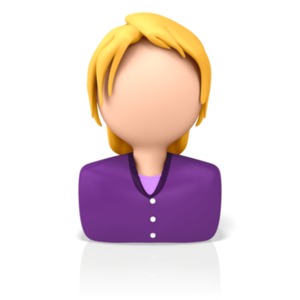 A 3D bust of a business woman dressed in casual attire.