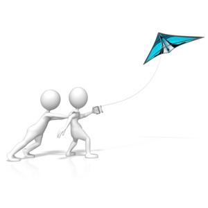 This clip art image displays the idiom saying ( Go Fly a Kite).