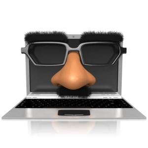 A laptop is shown wearing a disguise 