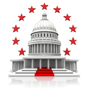 An image of a capitol building with stars above it.