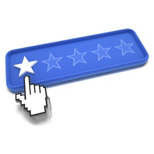 An image of a rating bar with 1 star out of 5.