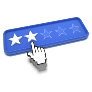 An image of a rating bar with 2 star out of 5.