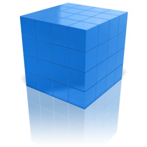 An array of cubes forming a larger cube.