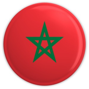 An image of the Morocco&#039;s flag on a badge/button.
