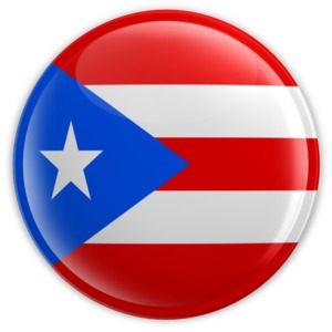 An image of the Puerto Rico&#039;s flag on a badge/button.