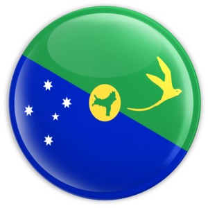 An image of the Christmas Island&#039;s flag on a badge/button.