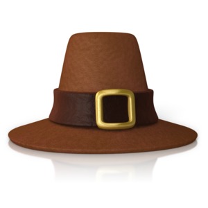This clip art image shows a single pilgrim hat.
